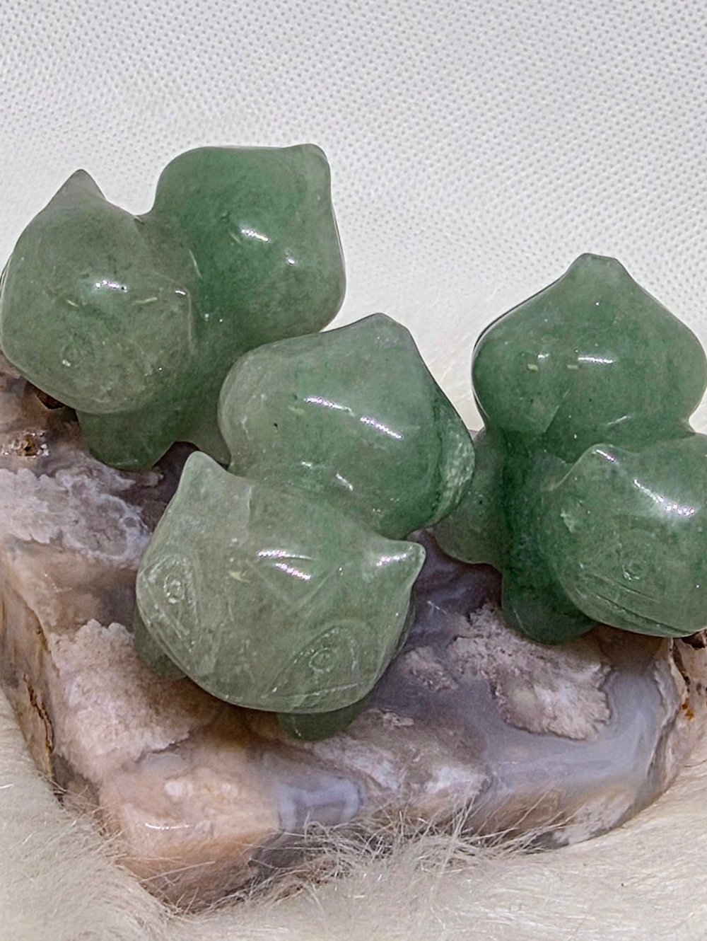 1 Pc Green Aventurine Bulbasaur Crystal Carving | Pokémon Inspired Mini Figurine